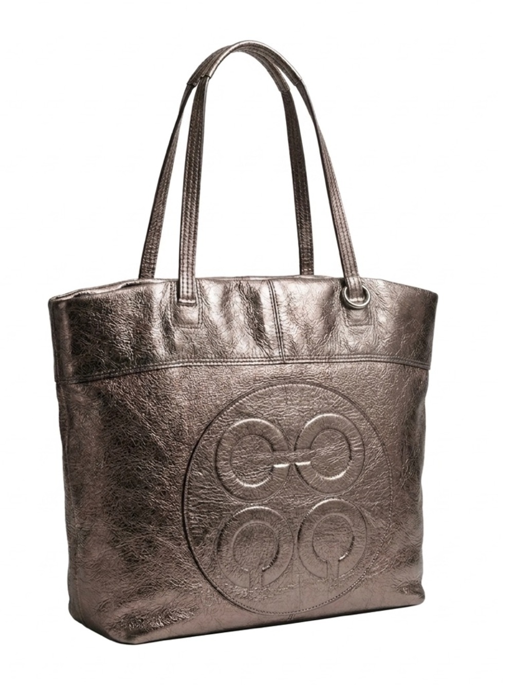 Coach Metallic Leather Embossed Tote - Picture 1 of 15